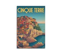 HCLHB Poster vintage delle Cinque Terre, stampa artistica su tela, poster decorativo da parete moderno, per camera da letto, 30 x 45 cm