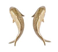 HCLZOE 2Pezzi Resina Carpa Pesce Dorato Appeso a Parete Ornamento personalità Pesce Figurine per la Casa Ristorante Sfondo Decorazione della Parete