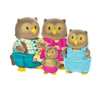 HCM Kinzel 43214 - Li'l Woodzeez figure di gufi - famiglia di animali Whooswhoo - 4 morbidi personaggi senza libro - Animali in set, giocattoli per bambini a partire dai 3 anni