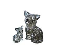 HCM Kinzel Kinzel-59127 Puzzle 3D Crystal Coppie di Gatti, 49 Pezzi, Colore Nero, 59127