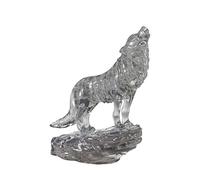 HCM Kinzel- Lupo Puzzle 3D Crystal - Wolf Nero, 37 Pezzi, Colore Grigio, 59181