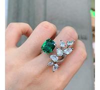 HCMA Anello da Donna con Pietre preziose Vintage 10 * 12 mm Paraiba Tormalina Smeraldo Rubino Anello insolito Party Cocktail Gioielleria raffinata Regalo