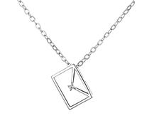 HCMA Ciondolo a Busta con Lettera d'Amore in Argento Sterling 925 Collana placcata in Oro 14 carati Accessori per Gioielli da Sposa Moda Donna Regalo Fidanzata