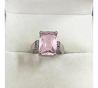 HCMA Classico Anello di Gioielli in Argento per Donne di Fascino con Cinque Colori di Pietre preziose rettangolari per Feste di Matrimonio Regalo all'Ingrosso Taglia 6-10