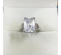 HCMA Classico Anello di Gioielli in Argento per Donne di Fascino con Cinque Colori di Pietre preziose rettangolari per Feste di Matrimonio Regalo all'Ingrosso Taglia 6-10