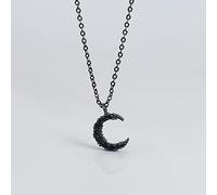 HCMA Collana con Ciondolo a Forma di Luna Nera Semplice in Argento Sterling 925 per Le Donne Accessori per Gioielli Classici di Moda Regalo per la Fidanzata