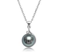 HCMA Collana con Ciondolo di Perle Nere Argento 925 Accessori per Gioielli per Le Donne Regali per Gioielli con promesse di Fidanzamento per Feste di Matrimonio