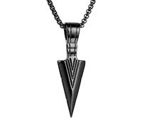 HCMA Collana da Uomo con Ciondolo a Punta di Lancia Vintage Punk in Acciaio al Titanio Determinazione dello Spirito Tribal Adventures Gioielli Maschili