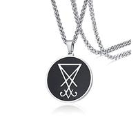 HCMA Collana da Uomo in Acciaio al Titanio Lucifero Ciondolo a Catena Impronta di Lucifero Lucifero Gioielli Collana Gioielli Regali