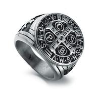 HCMA Gerusalemme Croce Anello in Acciaio Inox Crociati Religioso Maschio Medievale Cavaliere Templare Militare Anelli per Gli Uomini Regalo dei Monili