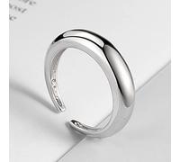 HCMA Il più Nuovo Anello bombato Geometrico Liscio per Uomo Donna Color Oro Argento con Anelli da Dito Aperti Partito