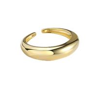 HCMA Il più Nuovo Anello bombato Geometrico Liscio per Uomo Donna Color Oro Argento con Anelli da Dito Aperti Partito