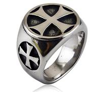 HCMA Titanio Acciaio Templari Croce Anelli Gamer Cosplay Anello Antico Gioielli alla Moda Anello del Partito dell'Annata Regalo dei Monili