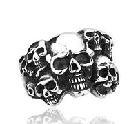 HCMA Uomo Punk Locomotiva Biker Acciaio Inossidabile 316L Design Unico Retro Vichingo Celtico Teschio Rock Hip-Hop Anello Regalo dei Monili