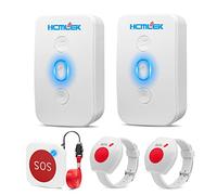 Hcmlek Pulsante di emergenza per anziani chiamata di emergenza con braccialetto di emergenza senior, baby monitor per anziani per chiamate di emergenza domestica, funziona con allarme per pazienti