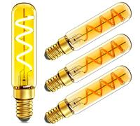 Hcnew Lampadina a LED E14, luce bianca calda, T20, 3 W, non dimmerabile, Edison vintage, 2200 K, filamento da 30 W, ideale per illuminazione nostalgica e retrò in casa, bar, 4 pezzi