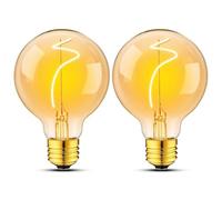 Hcnew Lampadina Edison vintage E27, 3W G80 lampadina LED bianco caldo, 2700K Lampadina LED E27 vintage ideale per l'illuminazione nostalgica e retrò in casa bar caffè, non dimmerabile, 2 pezzi