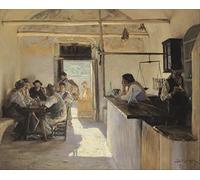 HCOTZHPY Pittura ad Olio Dipinti ad Olio su Tela Poster Parete Quadri Osteria a Ravello di Peder Severinese Krøyer per la Decorazione Della Parete 60x90cm