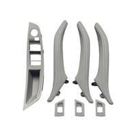 HCPAVEXT Maniglia Pannello Bracciolo Porta Interna Da 7 Pezzi Con Rivestimento Esterno In Pelle LHD Per Serie 5 F10 F11 F18 520 523 525 528 530 535 Maniglia Interna Per Auto(Grey Set 1)