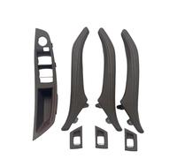 HCPAVEXT Maniglia Pannello Bracciolo Porta Interna Da 7 Pezzi Con Rivestimento Esterno In Pelle LHD Per Serie 5 F10 F11 F18 520 523 525 528 530 535 Maniglia Interna Per Auto(Mocha Set 1)