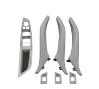 HCPAVEXT Maniglia Pannello Bracciolo Porta Interna Da 7 Pezzi Con Rivestimento Esterno In Pelle LHD Per Serie 5 F10 F11 F18 520 523 525 528 530 535 Maniglia Interna Per Auto(Grey Set)