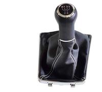 HCPAVEXT Per VAUXHALL Per ASTRA III H 1.6 2004-2010 Pomello Del Cambio Manuale A 5/6 Marce Con Cuffia In Pelle (R 5-White)