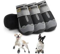 Hcpet Stivali per cani impermeabili per cani di taglia piccola, media e grande, antiscivolo, protezione per zampe con cinghie riflettenti, 4 pezzi