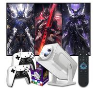 HCS350 MAX Distorsione trapezoidale Mini Proiettore 10000+ Giochi 17 Emulatori,Auto Focus/Keystone Proiettore Portatile per Telefono,Videoproiettore Android 11 con WiFi e BT,1280*720P,Rotazione 180°