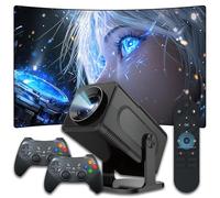 HCS350 PRO+ Mini-Projektor: Über 30.000 Spiele,Android 16, 1080p,Spielprojektor+Controller+Sprachfernbedienung,Kompatibel mit 17 Emulatoren,2+16GB,180 Lumen,Tragbarer Projektor Haus/Garten (Weiß)