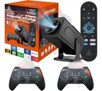 HCS350 Pro+ Proiettore e gioco, Retro 4K Smart Game Proproiettore 1980 * 1080P Built-in 36000 giochi, videogioco portatile con 2 controller wireless, 5G WiFi Bluetooth, HDMI, Android 12, home theater