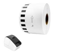 HCT STYLE Etichette Compatibili DK-22223 a Lunghezza Continua 50mm x 30,48m per Stampanti Brother QL - Rotoli Adesivi per Ufficio, Spedizioni e Archiviazione (1 Rotolo senza Supporto)