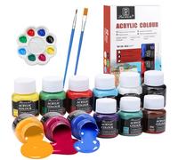 Hcunbsu Set di colori in porcellana, 12 x 25 ml, colore ceramico con 2 pennelli, vernice ceramica impermeabile, pittura in ceramica, alta copertura colore di tazze fai da te, tazze, piatti