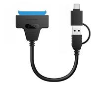 HCUSR Adattatore 2 in 1 Dual Headed SATA a USB 3.0 e Type-C, 450 MB/s Dual Interface esterno HDD/SSD per HDD da 2,5" SSD, laptop, PC, TV, telefono con display
