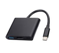HCUSR Docking station 3 in 1 da tipo C a HDMI, hub USB multiporta, convertitore AV con uscita 4 KHDMI, 100 W PD, hub USB A 3.0, docking station per laptop, PC, tablet (nero)