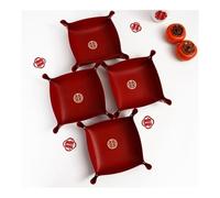 Hcusvcop Ciotola da banco per frutta, Piatto da frutta, 4 pezzi, piatto for inaugurazione della casa, in pelle rossa, mobile, decorazione, arredamento