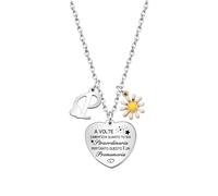 Hcvone Collana Iniziale Margherita da Donne Ragazze - Lettera Amicizia Sorelle Promemoria Regali Compleanno Motivazionali - Gioielli Colore Argento (P)