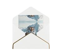 HCVXBSA Biglietti vuoti con buste, con scritta "A cold tiger as ice", per tutte le occasioni, per compleanno, Natale, matrimonio, 10,2 x 15,2 cm, bianco