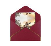 HCVXBSA Biglietti vuoti con buste di auguri per tutte le occasioni, motivo: giraffe sul lago, per compleanni, Natale, matrimoni, 10,2 x 15,2 cm