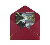 HCVXBSA Biglietti vuoti con buste, motivo: animali feroci nei fiumi della giungla, per tutte le occasioni, per compleanno, Natale, matrimonio, 10,2 x 15,2 cm