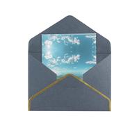 HCVXBSA Biglietti vuoti Ocean Mirror con buste per tutte le occasioni, nota scintillante di alta qualità per compleanno, Natale, matrimonio, 10,2 x 15,2 cm