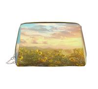 HCVXBSA Borsa per il trucco da donna Toiletrie Showe Brush Cura della pelle Organizzatore da viaggio Borsa Me Grande Borsa Trucco AccessoriesSunflowerfield, bianco, Taglia unica