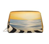 HCVXBSA Borsa per il trucco da donna Toiletrie Showe Brush Cura della pelle Organizzatore da viaggio Borsa Me Grande borsa per il trucco AccessoriesThe Beach at Sunset, Bianco, Taglia unica, Bianco