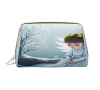 HCVXBSA Borsa per il trucco da donna Toiletrie Showe Brush Cura della pelle Organizzatore da viaggio Borsa Me Grande Borsa Trucco AccessoriesThe Angel of Prayer, bianco, Taglia unica