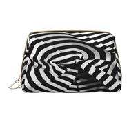 HCVXBSA Borsa per il trucco da donna Toiletrie Showe Brush Cura della pelle Organizzatore da viaggio Borsa Me Grande borsa per il trucco AccessoriesNero e bianco a righe pieghevole, bianco, Taglia