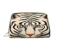 HCVXBSA Borsa per il trucco da donna Toiletrie Showe Pennello Cura della pelle Organizzatore da viaggio Borsa Me Grande Borsa Trucco AccessoriesThe tiger con motivo zebra, bianco, Taglia unica