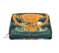 HCVXBSA Borsa per il trucco Donne Toiletrie Showe Pennello Cura della Pelle Organizzatore di Viaggio Borsa Me Grande Borsa Trucco AccessoriesOrange pianeta, bussola, bianco, Taglia unica