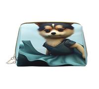 HCVXBSA Borsa per il trucco Donne Toiletrie Showe Pennello Cura della Pelle Organizzatore di Viaggio Borsa Me Grande Trucco Borsa AccessoriesA Pomerania che indossa un abito splendido, bianco, Taglia