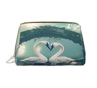 HCVXBSA Borsa per il trucco Donne Toiletrie Showe Pennello Cura della Pelle Organizzatore di Viaggio Borsa Me Grande Trucco Borsa AccessoriesTwo cigni che nuotano sul lago1, bianco, Taglia unica