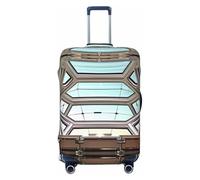 HCVXBSA Copertura elastica lavabile per valigia, all'interno della navicella aliena, copertura per bagagli da 45,7 a 81,7 cm, accessori da viaggio, nero, Large