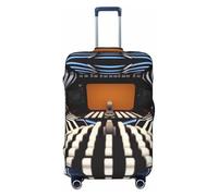 HCVXBSA Copertura elastica lavabile per valigia, all'interno della navicella spaziale, copertura per valigie da 45,7-81,7 cm, accessori da viaggio, nero, Medium